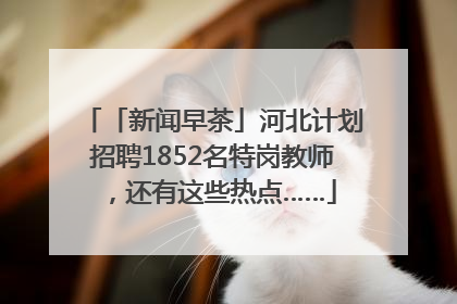 「新闻早茶」河北计划招聘1852名特岗教师，还有这些热点……