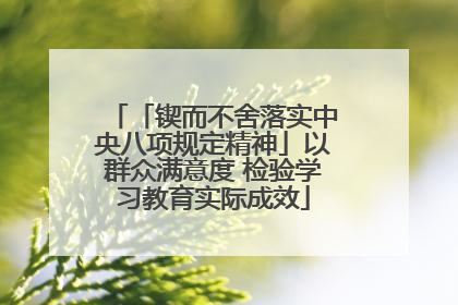 「锲而不舍落实中央八项规定精神」以群众满意度 检验学习教育实际成效