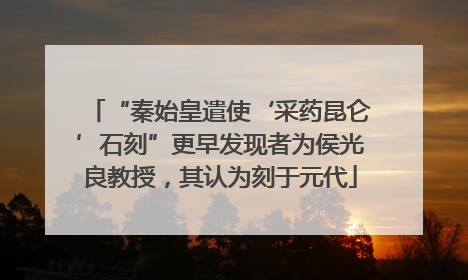 “秦始皇遣使‘采药昆仑’石刻”更早发现者为侯光良教授，其认为刻于元代