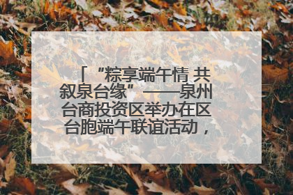 “粽享端午情 共叙泉台缘”——泉州台商投资区举办在区台胞端午联谊活动，共话同源深情
