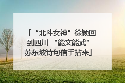 “北斗女神”徐颖回到四川 “能文能武”苏东坡诗句信手拈来
