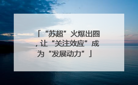“苏超”火爆出圈，让“关注效应”成为“发展动力”