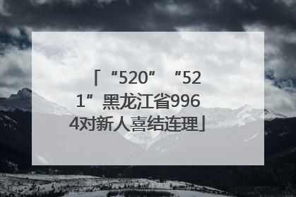 “520”“521”黑龙江省9964对新人喜结连理
