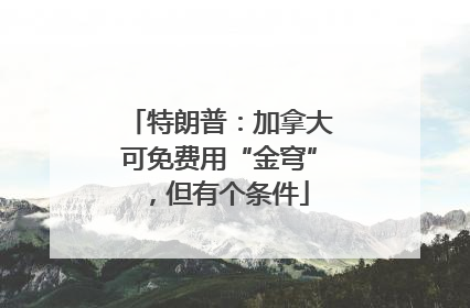 特朗普：加拿大可免费用“金穹”，但有个条件