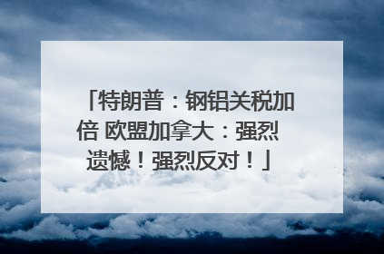 特朗普：钢铝关税加倍 欧盟加拿大：强烈遗憾！强烈反对！