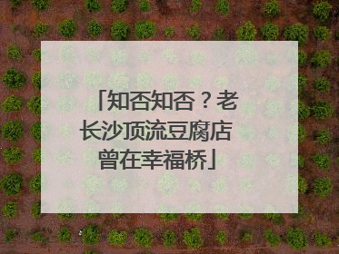 知否知否？老长沙顶流豆腐店曾在幸福桥