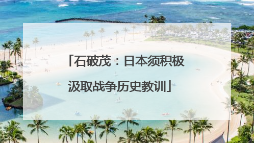 石破茂：日本须积极汲取战争历史教训