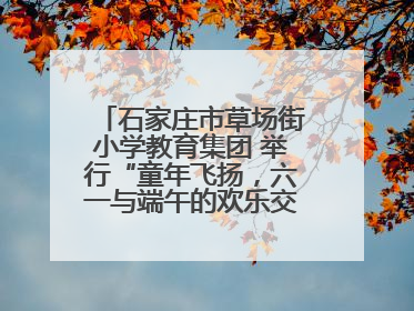 石家庄市草场街小学教育集团 举行“童年飞扬，六一与端午的欢乐交响”活动