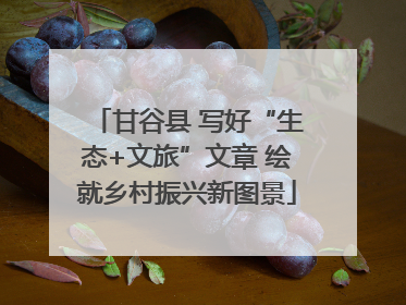 甘谷县 写好“生态+文旅”文章 绘就乡村振兴新图景