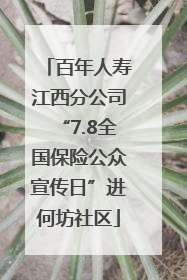 百年人寿江西分公司“7.8全国保险公众宣传日”进何坊社区
