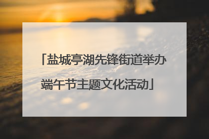 盐城亭湖先锋街道举办端午节主题文化活动