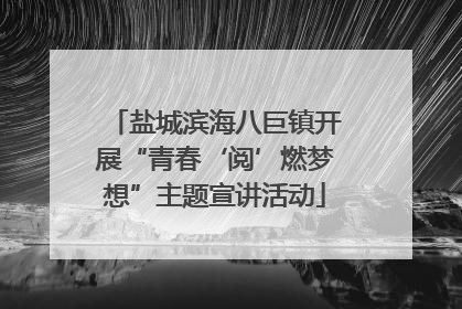 盐城滨海八巨镇开展“青春‘阅’燃梦想”主题宣讲活动