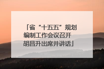 省“十五五”规划编制工作会议召开 胡昌升出席并讲话