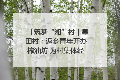 筑梦“湘”村｜皇田村：返乡青年开办榨油坊 为村集体经济“加油”