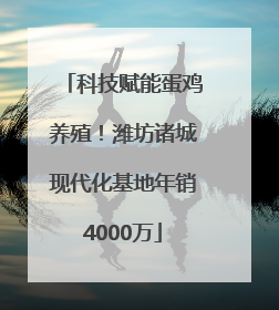 科技赋能蛋鸡养殖！潍坊诸城现代化基地年销4000万