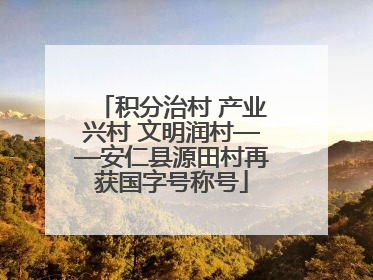 积分治村 产业兴村 文明润村——安仁县源田村再获国字号称号
