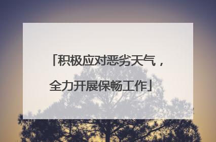 积极应对恶劣天气，全力开展保畅工作