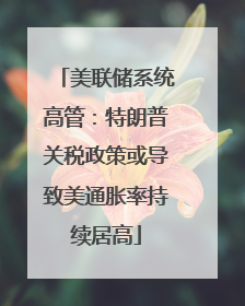 美联储系统高管：特朗普关税政策或导致美通胀率持续居高