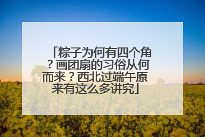粽子为何有四个角？画团扇的习俗从何而来？西北过端午原来有这么多讲究