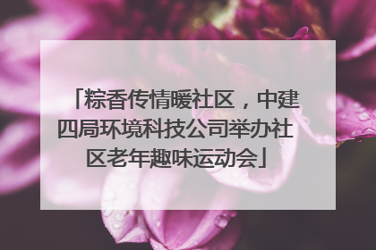 粽香传情暖社区，中建四局环境科技公司举办社区老年趣味运动会