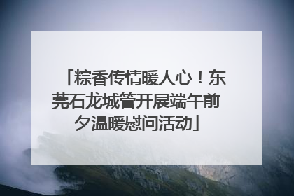粽香传情暖人心！东莞石龙城管开展端午前夕温暖慰问活动