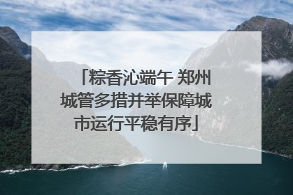 粽香沁端午 郑州城管多措并举保障城市运行平稳有序