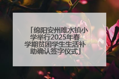 绵阳安州雎水镇小学举行2025年春学期贫困学生生活补助确认签字仪式