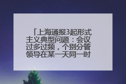上海通报3起形式主义典型问题：会议过多过频，个别分管领导在某一天同一时段需参加3个会议