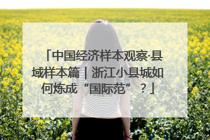 中国经济样本观察·县域样本篇｜浙江小县城如何炼成“国际范”？