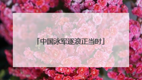 中国泳军逐浪正当时