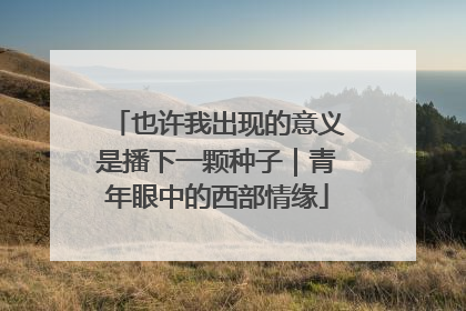 也许我出现的意义是播下一颗种子｜青年眼中的西部情缘