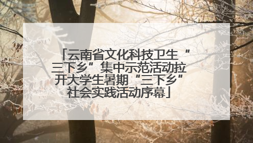 云南省文化科技卫生“三下乡”集中示范活动拉开大学生暑期“三下乡”社会实践活动序幕