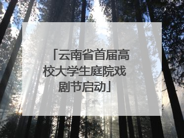 云南省首届高校大学生庭院戏剧节启动