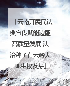 云南开展民法典宣传赋能边疆高质量发展 法治种子在云岭大地生根发芽
