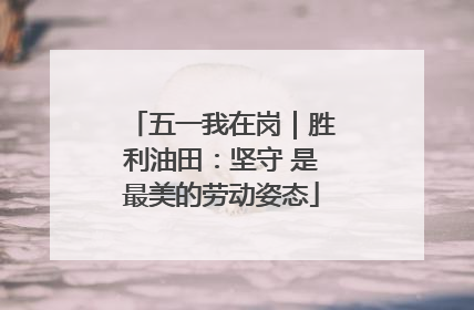 五一我在岗｜胜利油田：坚守 是最美的劳动姿态