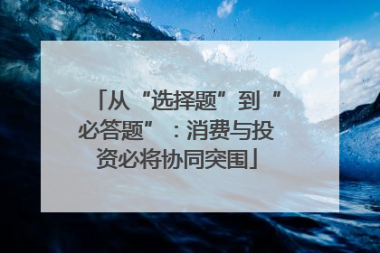 从“选择题”到“必答题”：消费与投资必将协同突围