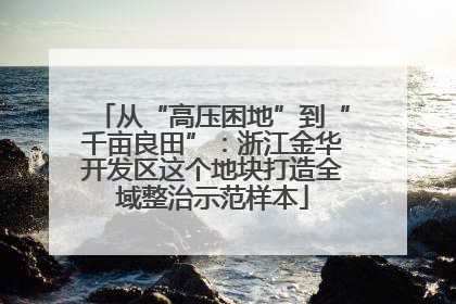 从“高压困地”到“千亩良田”：浙江金华开发区这个地块打造全域整治示范样本