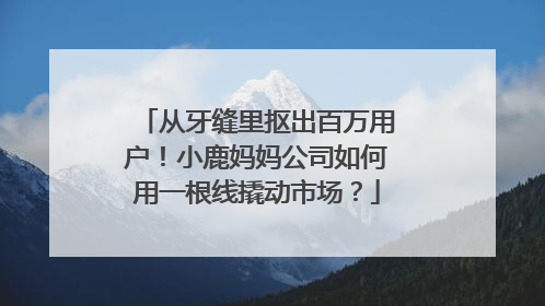 从牙缝里抠出百万用户！小鹿妈妈公司如何用一根线撬动市场？