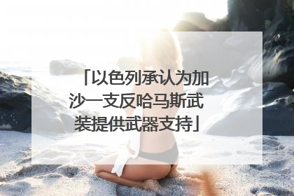 以色列承认为加沙一支反哈马斯武装提供武器支持