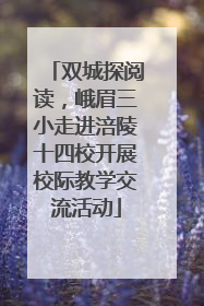 双城探阅读，峨眉三小走进涪陵十四校开展校际教学交流活动