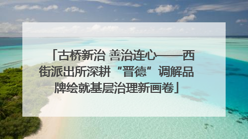 古桥新治 善治连心——西街派出所深耕“晋德”调解品牌绘就基层治理新画卷