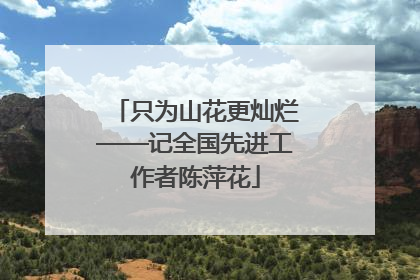 只为山花更灿烂——记全国先进工作者陈萍花