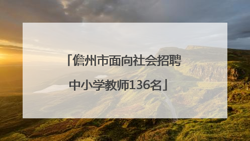 儋州市面向社会招聘中小学教师136名