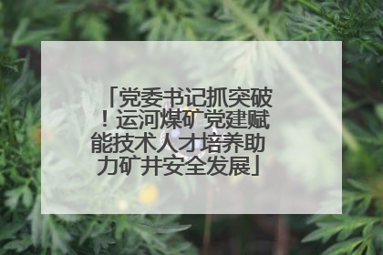 党委书记抓突破！运河煤矿党建赋能技术人才培养助力矿井安全发展