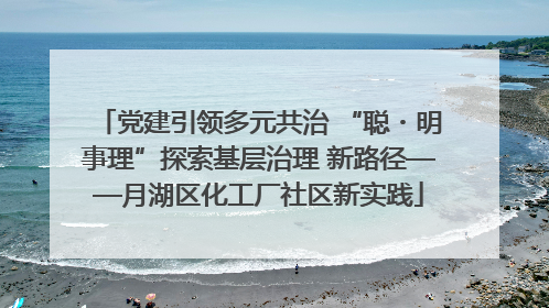 党建引领多元共治 “聪・明事理”探索基层治理 新路径——月湖区化工厂社区新实践