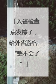 入省检查点发粽子，给外省游客“整不会了”