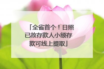 全省首个！日照已故存款人小额存款可线上提取