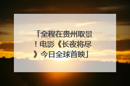 全程在贵州取景！电影《长夜将尽》今日全球首映