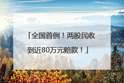 全国首例！两股民收到近80万元赔款！