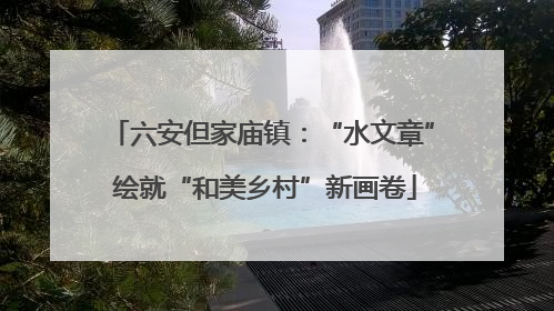六安但家庙镇：“水文章” 绘就“和美乡村”新画卷